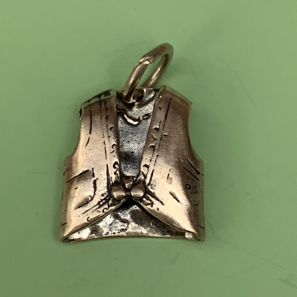 Western Vest Sterling Silver Jewelry Charm #western clothing #vintage